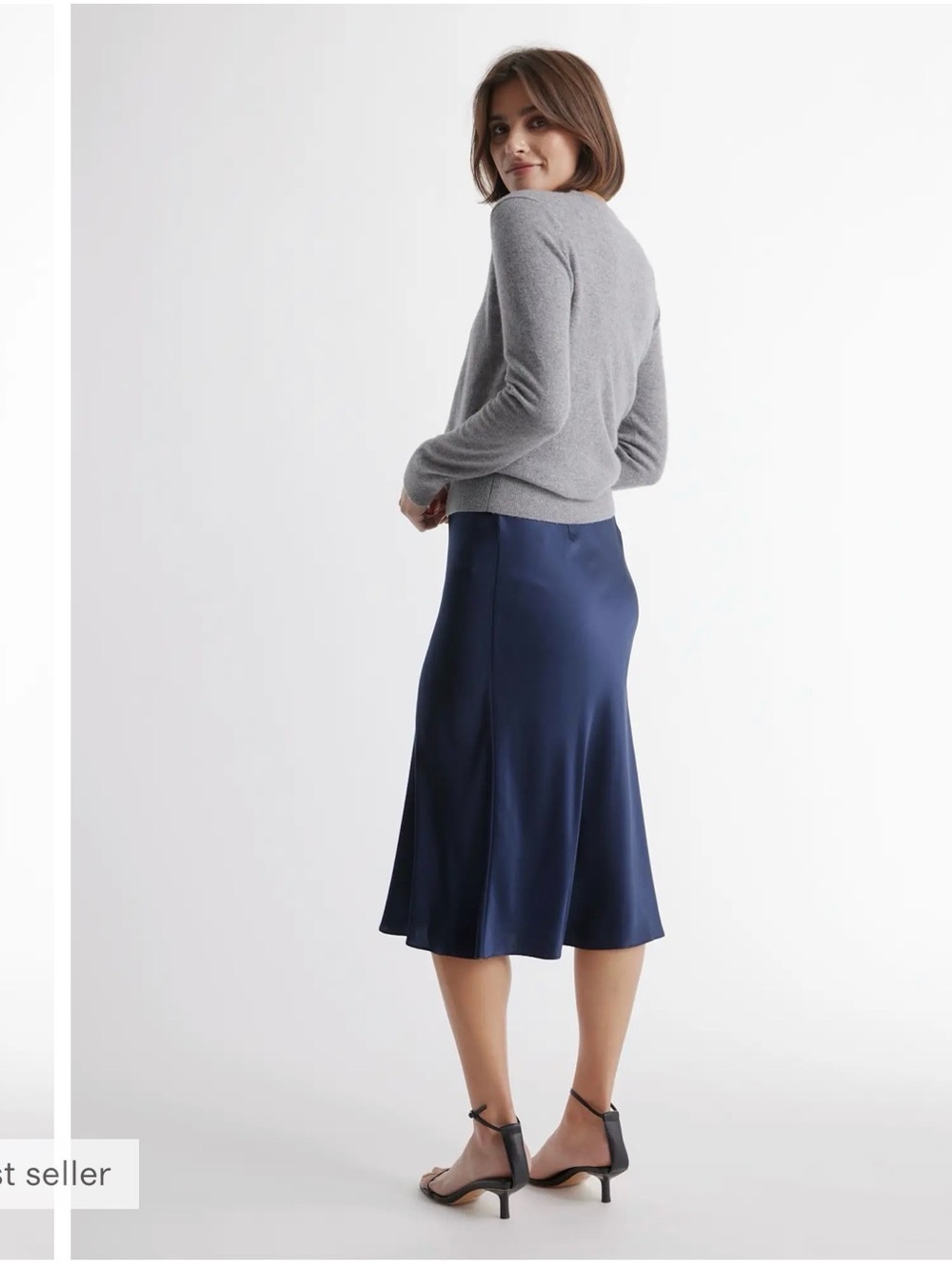 NWT Quince Satin Skirt Size M ( Navy )
